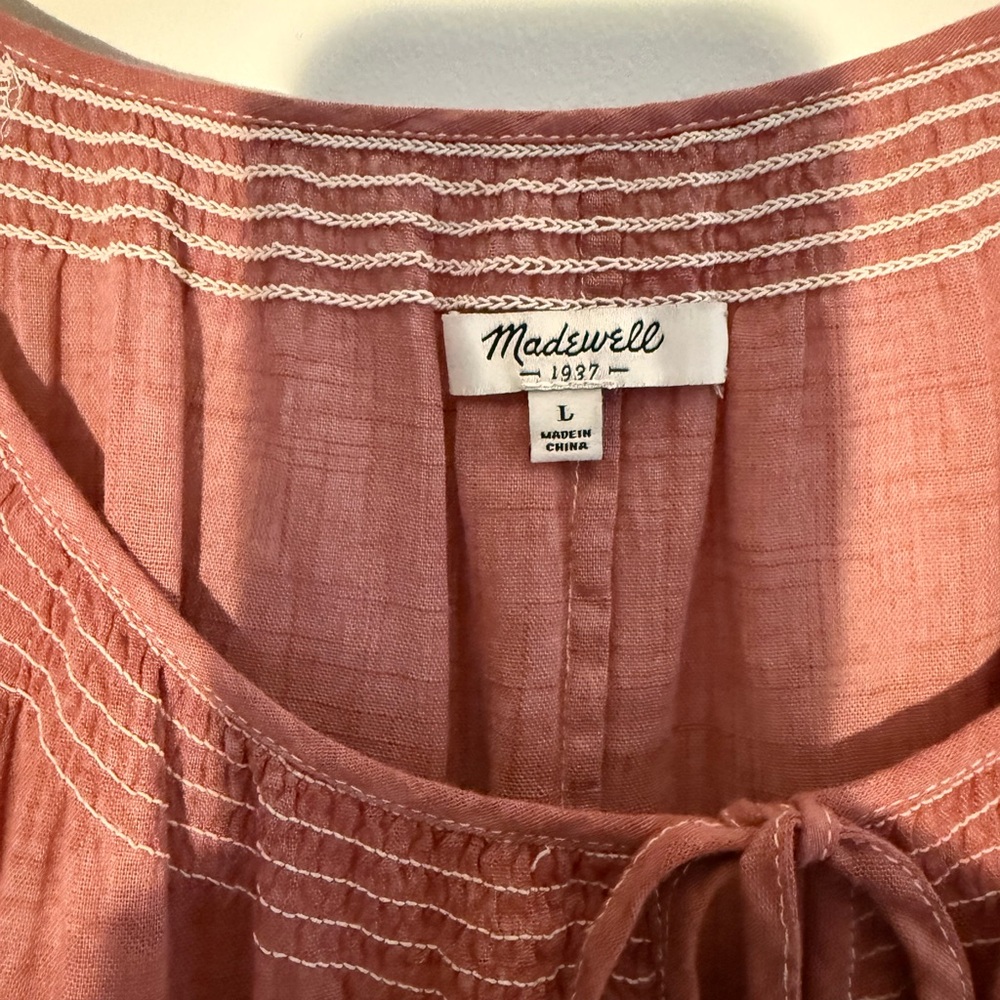 Madewell Rust Embroidered Blouse - Picture 2 of 3